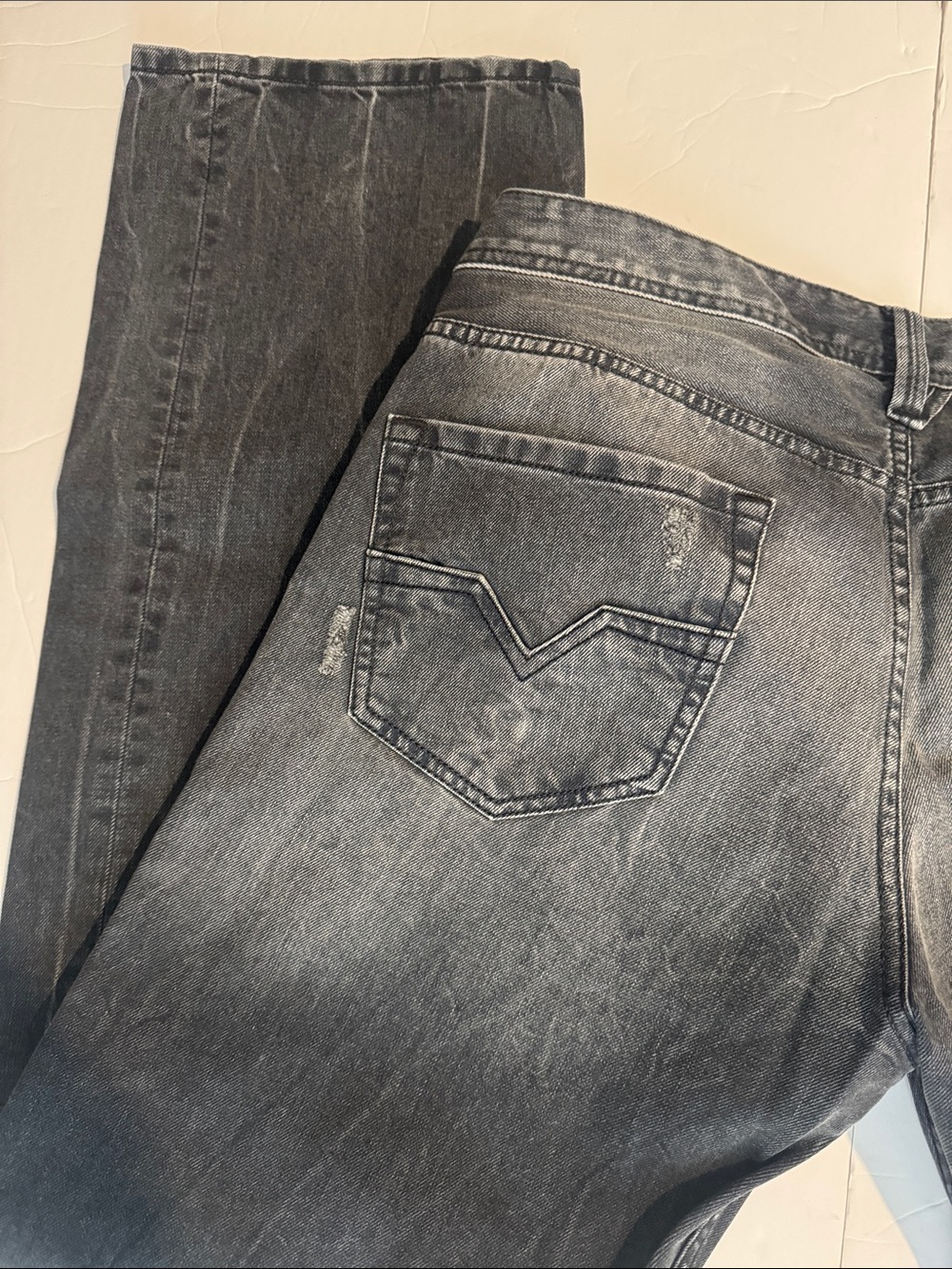 Diesel Men Slim Straight Washed Black Jeans - Picture 6 of 7
